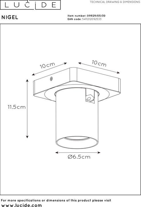 Image du produit Lucide Nigel (320 lm, GU10)