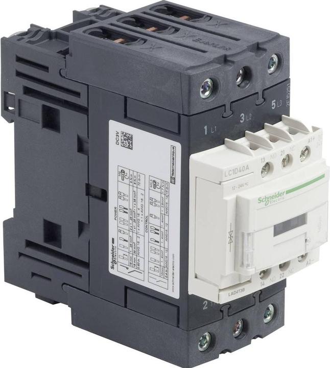 Image du produit Schneider Electric Contacteur de puissance 40A 3P 24V DC 1NO 1NC (LC1D40ABD)