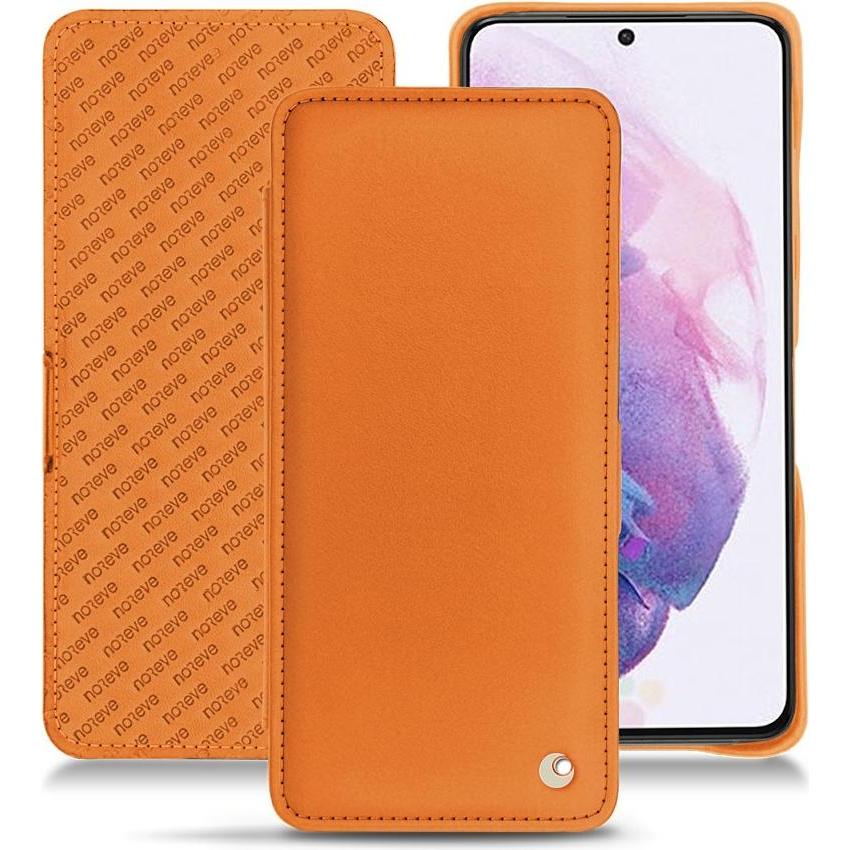 Noreve Lederschutzhülle horizontal (Samsung Galaxy S21), Smartphone Hülle, Orange