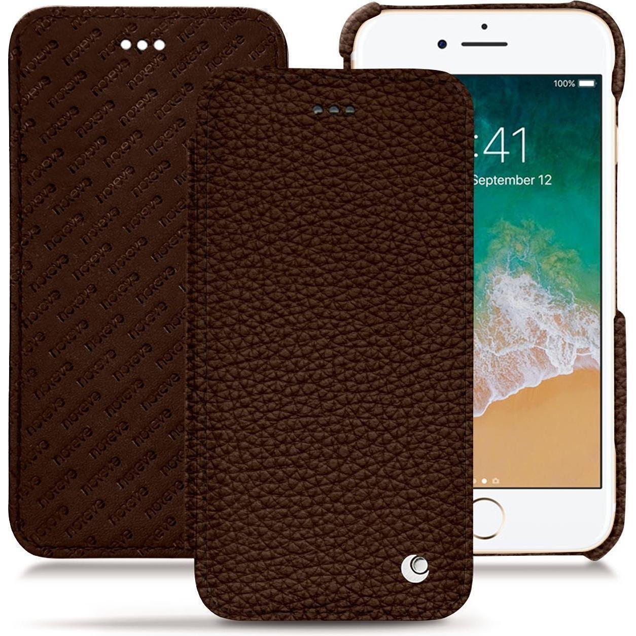 Noreve Lederschutzhülle horizontal (Apple iPhone 7), Smartphone Hülle, Braun