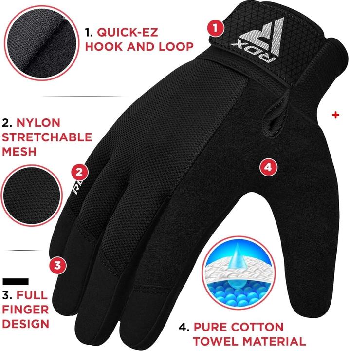 Image du produit Rdx Gants de musculation W1 – Gants entiers (S)