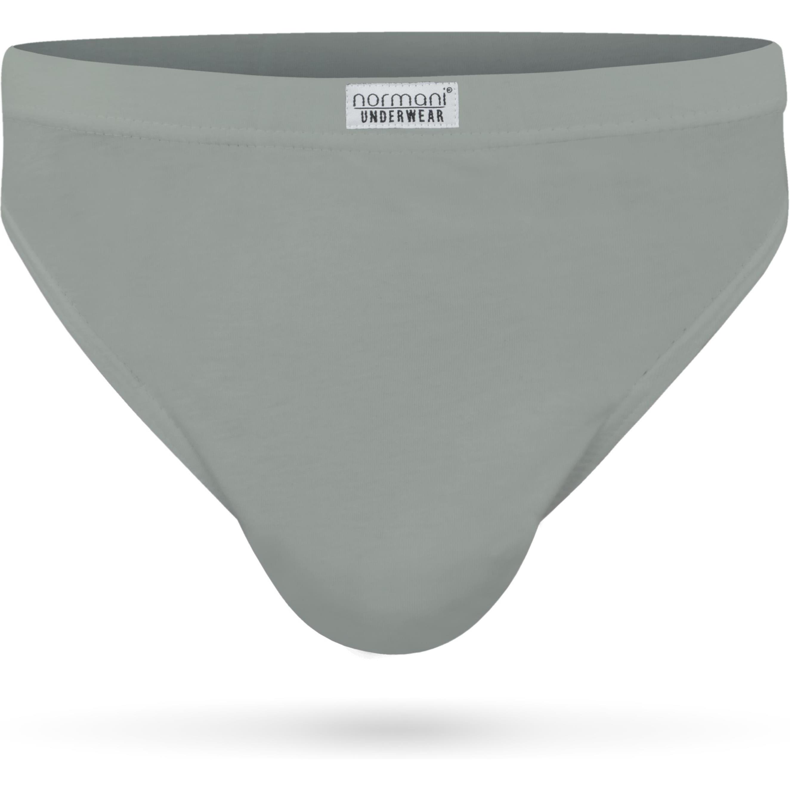 Normani, Herren, Unterhosen, 3 Stück Herren Slips aus 100 % Baumwolle, Grau, (S, M, L, XL, XXL, 3XL, 4XL, 3er Pack)