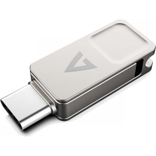 Thumbnail - V7 Dual-purpose USB Type-C (128 GB, USB 3.2, USB-C), USB Stick, Silber