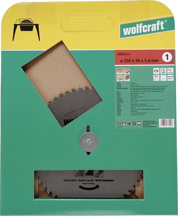 Produktbild wolfcraft Tischkreissägeblatt CV, Serie rot, Ø 400 mm
