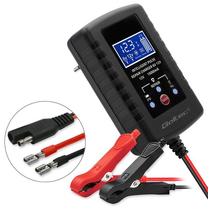 Produktbild Qoltec Ladegerät für AGM GEL STD 6V 12V 2A LED-Anzeige (12V, 6V, 2 A)