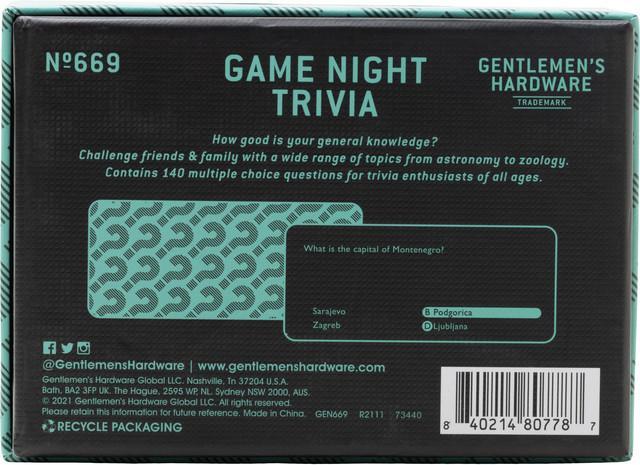 Immagine prodotto Gentlemen's Hardware Game Night Trivia (Inglese, 2 - 10 Giocatori)