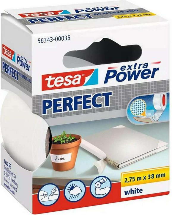 Produktbild tesa 3x EXTRA POWER PERFECT Gewebeband, gewebeverstärktes Ductape, Dreierpack (38 mm)