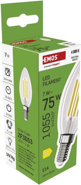 Immagine prodotto Emos Lampada LED Candela a filamento (E14, 1055 lm, 1 x)