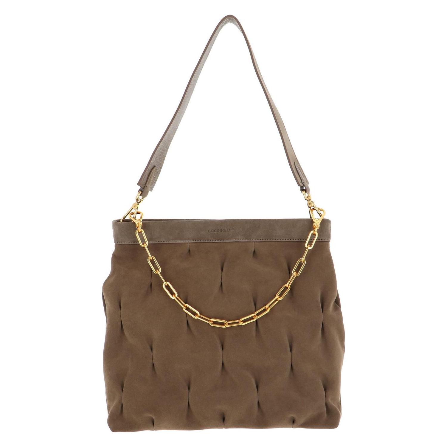 Coccinelle, Damen, Handtasche, Marquise Goodie Suede Shoulderbag, Beige