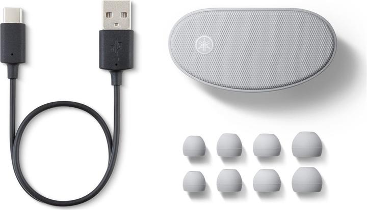 Image du produit Yamaha TW-E5B-GY Casque TWS sans fil, couleur grise (ANC, 30 h, Filaire)
