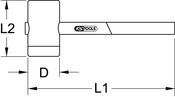 Actual product image KS Tools Plastic hammer with protective insulation (325 g)