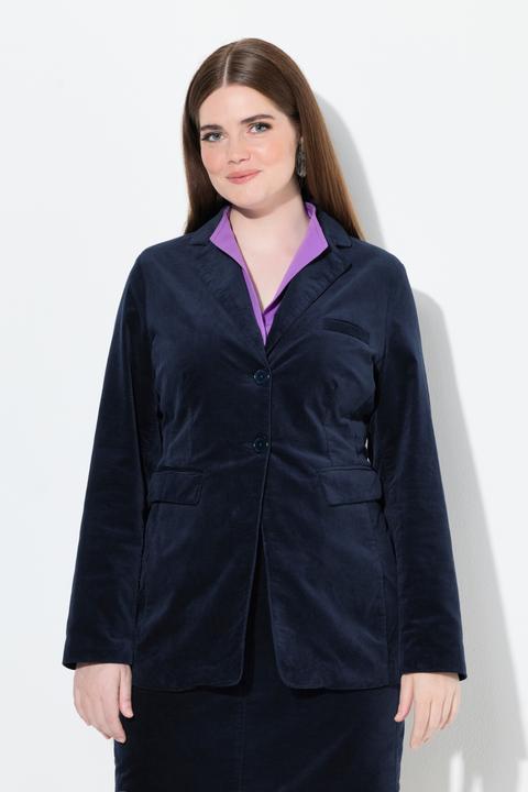 Actual product image Ulla Popken Samtblazer, leicht tailliert, Reverskragen, Acetatfutter (52)