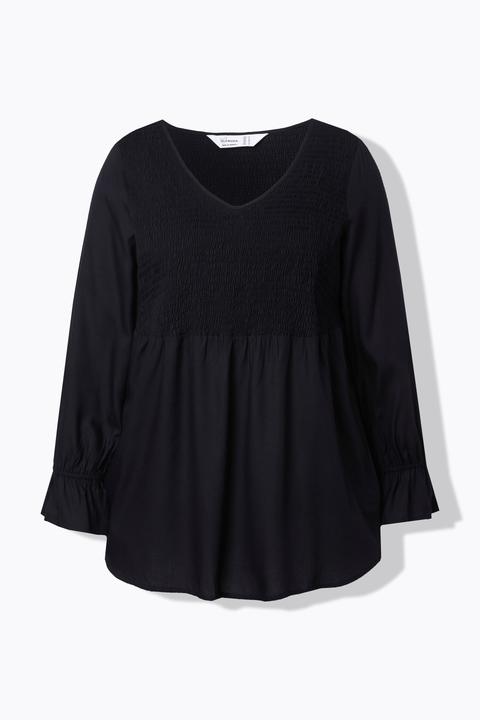 Actual product image Miamoda Blouse, A-line, elasticated smocked bust (48)