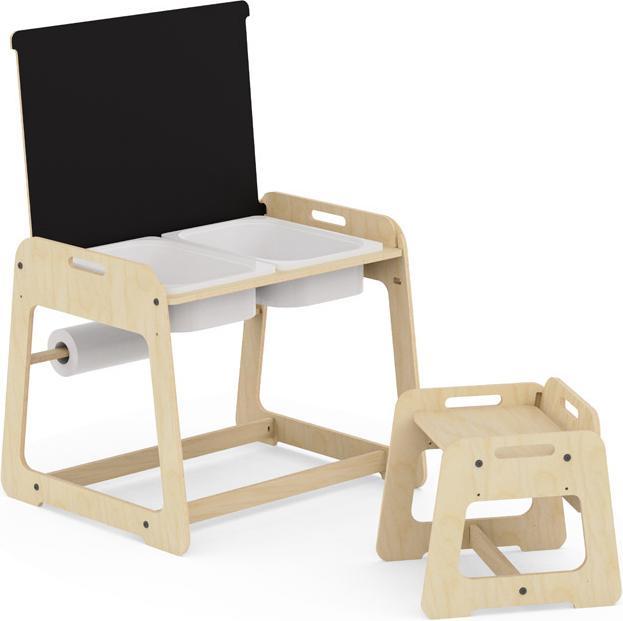 MamaToyz MyTable 24+ Tisch, Hocker und Tafel (Kinderhocker, Kindertisch)