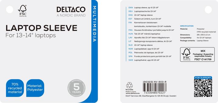 Image du produit Deltaco NV-803-R (14", Universel)