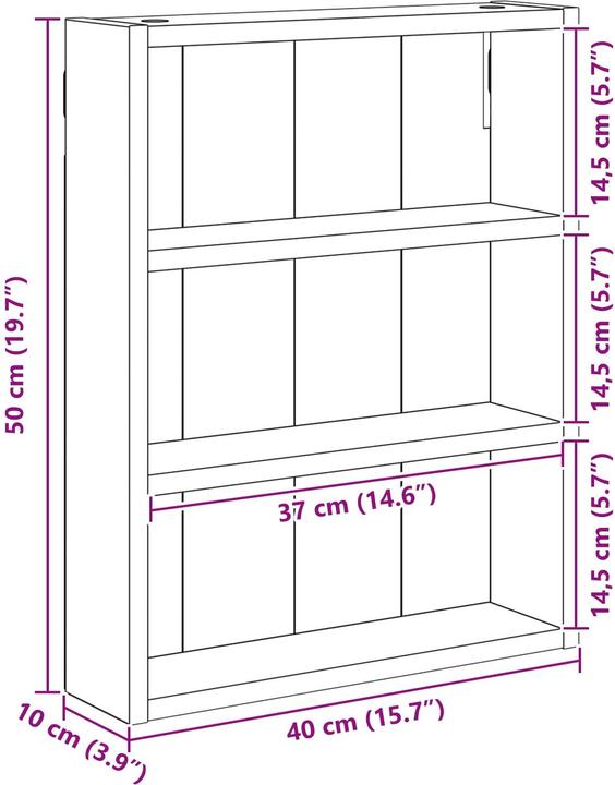 Produktbild vidaXL Badezimmerschrank (40 x 10 x 50 cm)