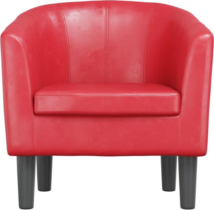 Actual product image vidaXL Clubsessel Rot Kunstleder,Farbe: Rot,Material: Kunstleder (60