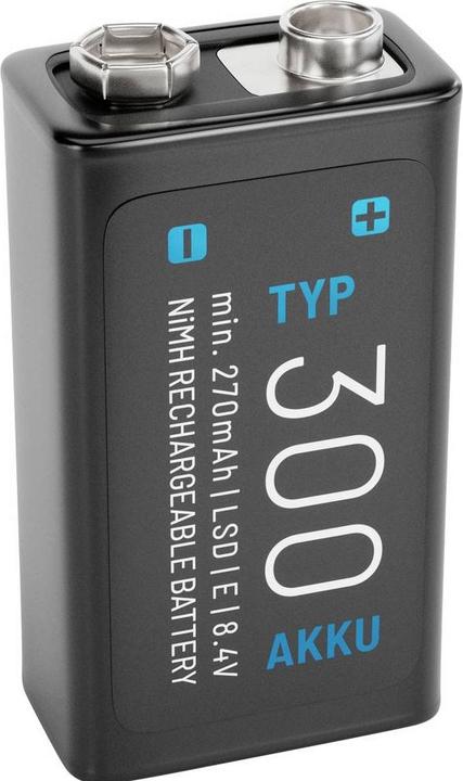 Image du produit Absina 9 V Block-Akku NiMH 270 8.4 V 1 St. (1 pcs, 9V Block, 270 mAh)