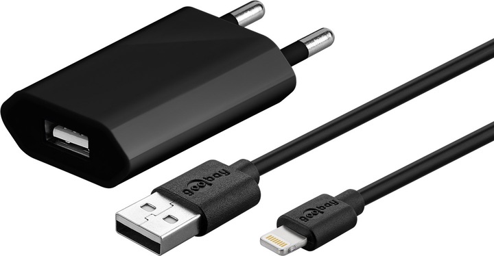 Produktbild Goobay USB-A Ladegerät Slim mit Apple Lightning Kabel (5 W)