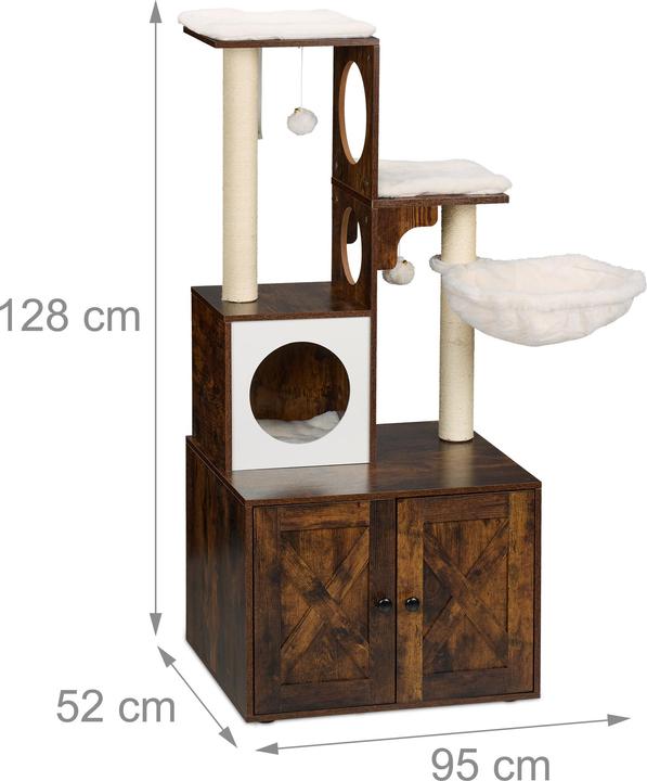 Actual product image Relaxdays Kratzbaum (128 cm, Dark brown)