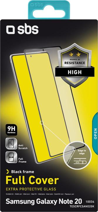 Immagine prodotto SBS Glass Screen Protector Full Cover Samsung Galaxy Note20, nero (1 pz., Samsung Galaxy Note 20)