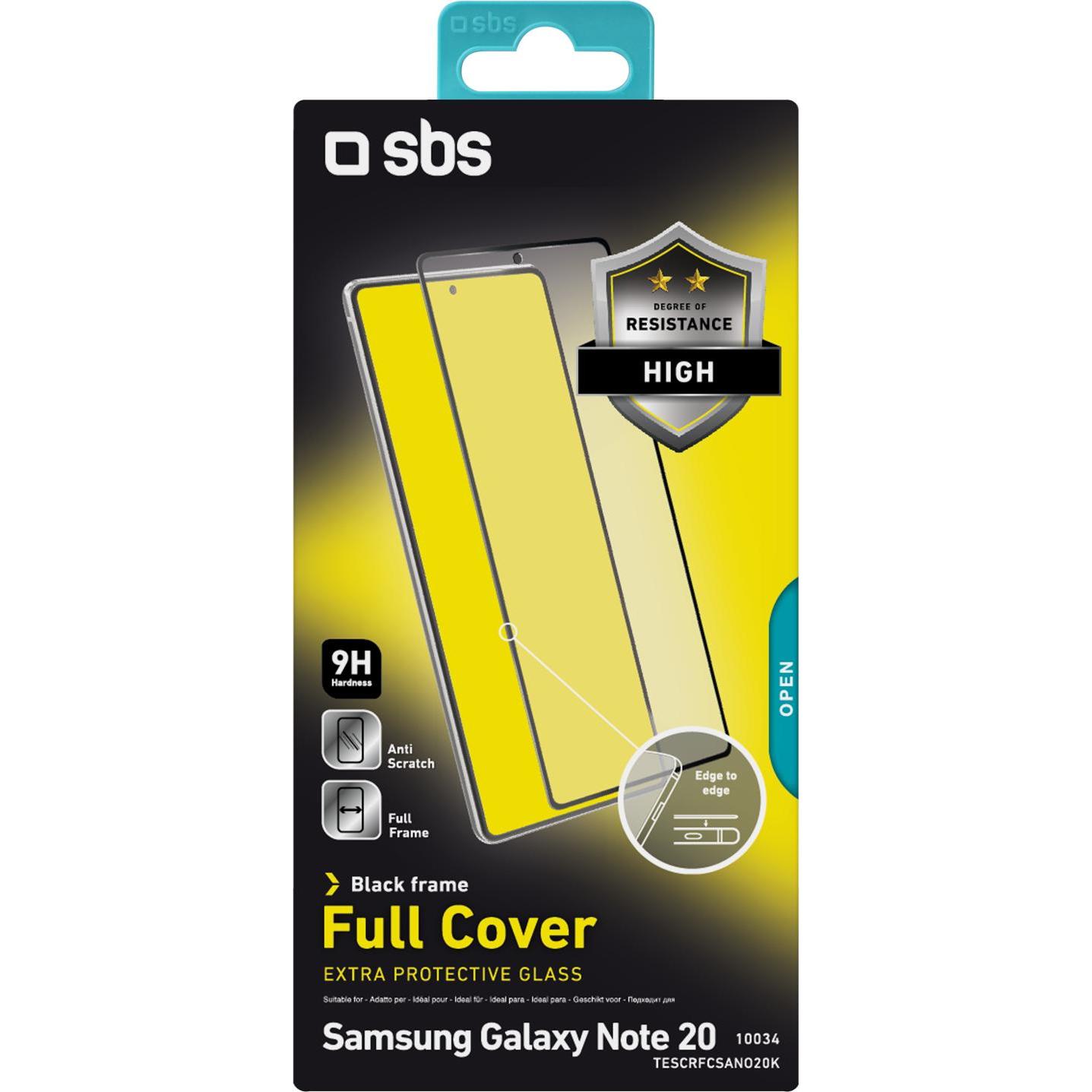 Thumbnail - SBS Glas Displayschutz Full Cover Samsung Galaxy Note20, schwarz (1 Stück, Samsung Galaxy Note 20), Smartphone Schutzfol...