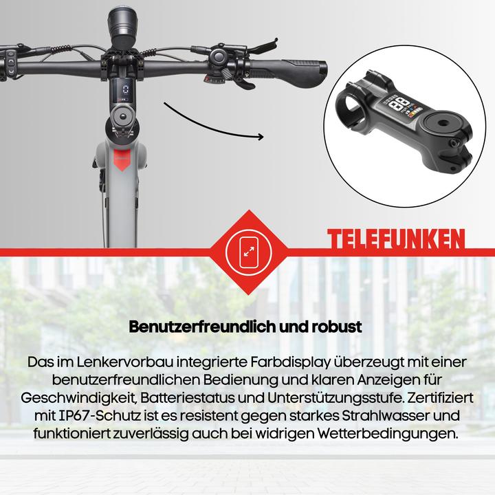 Produktbild Telefunken Urban E-Bike Herren UH200 28 Zoll Hinterradmotor 7-Gang Kettenschaltung (48 cm)