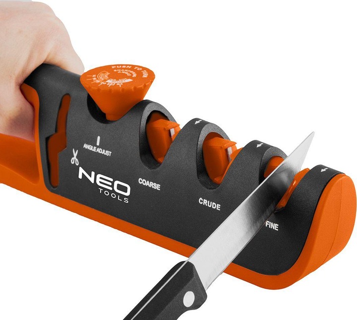 Actual product image Neo Knife and scissors with sharpening angle regulator