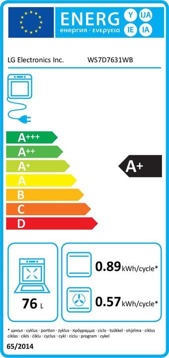 Energy Label LG Indbygningsovn Mat Sort