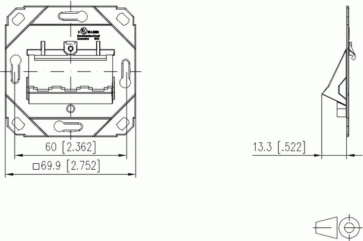 Produktbild Metz Connect NETCOM 1309141200-E Telefon-/Antennen-/Steckdose