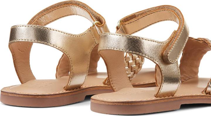 Actual product image La Redoute Collections Goldfarbene Ledersandalen mit geflochtenen Riemen (32)