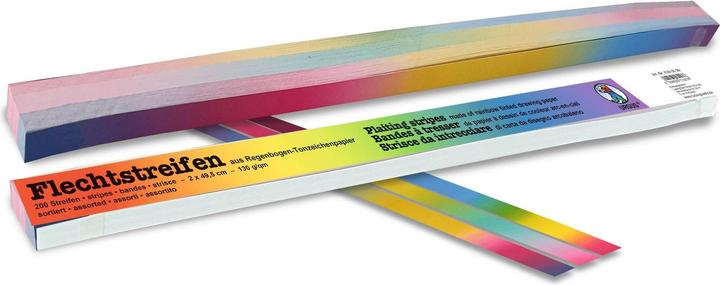 Produktbild Ursus Bastelpapier 200 Stück, Flechtstreifen Rainbow (130 g/m², 200x)