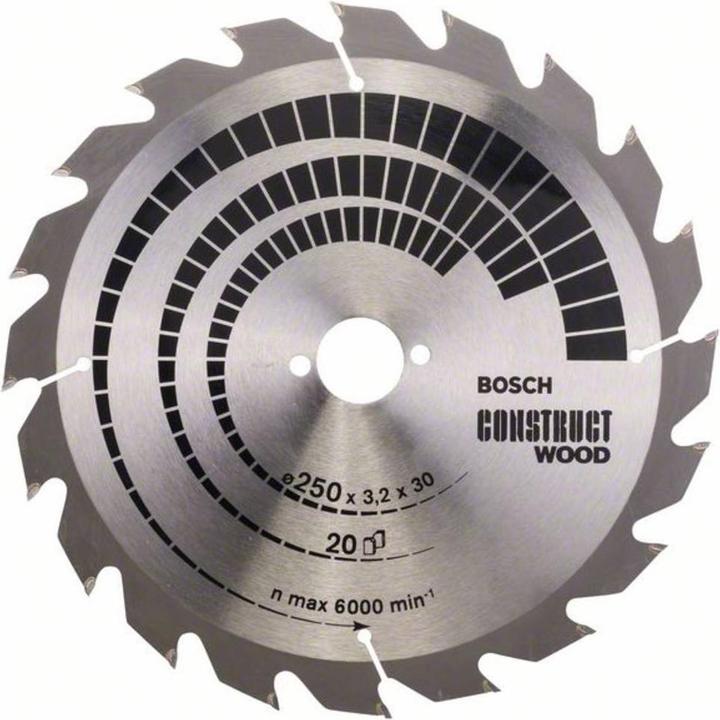 Produktbild Bosch Professional Zubehör PRO Construct Wood Kreissägeblatt, 250 x 3,2 x 30 mm