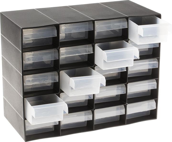 Produktbild RS PRO 20 Drawer Plastic Unit-Black (27 cm, 21 cm)