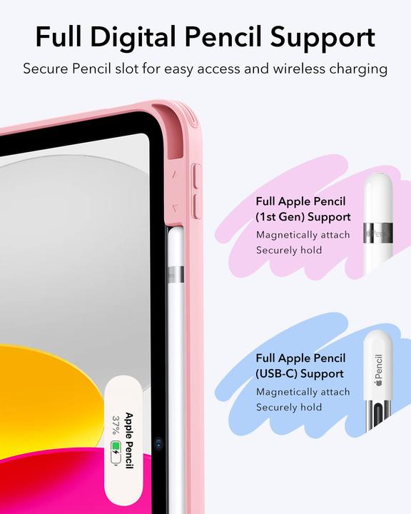 Actual product image ESR - Flip Hybrid (with Pencil Holder) - iPad 10 (2022) 10.9 / 11 (2025 - Pink