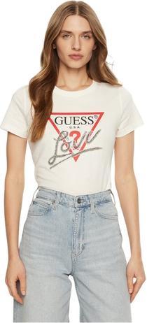 Produktbild Guess Damen T-Shirt Triangle Love Creme (S)
