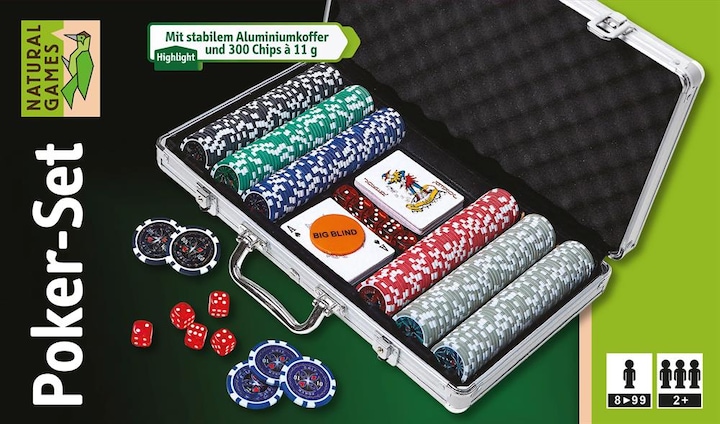 Immagine prodotto Natural games Set da poker in valigetta di alluminio (Tedesco)