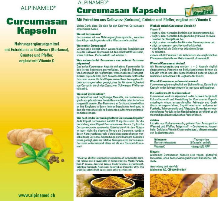 Actual product image Alpinamed Curcumasan Capsules (120 Piece, Capsules, 100 g)