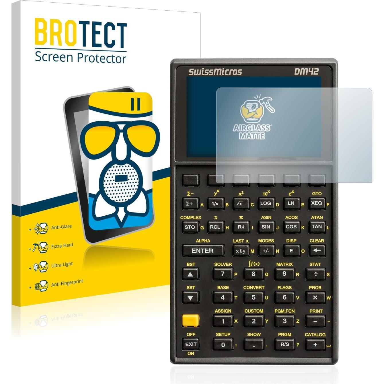 BROTECT AirGlass Panzerglasfolie Matt, Taschenrechner Zubehör, Transparent