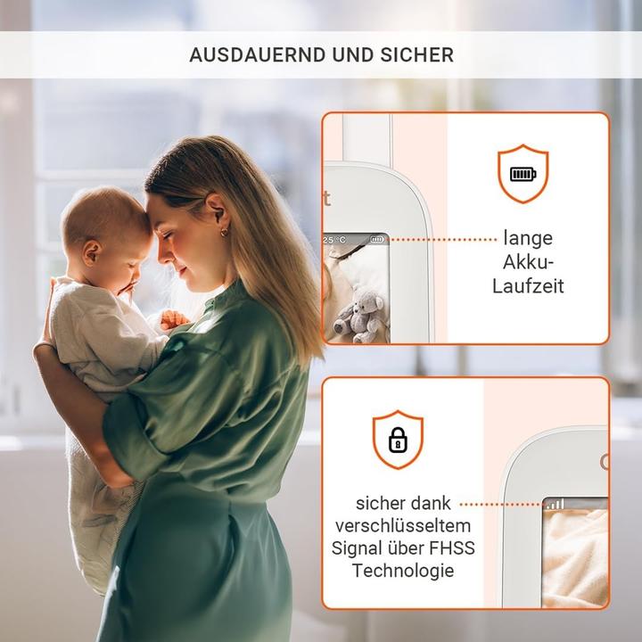 Actual product image Gigaset Baby 300 Video-Babyphone cream white/warm grey (Video & Audio, 300 m)