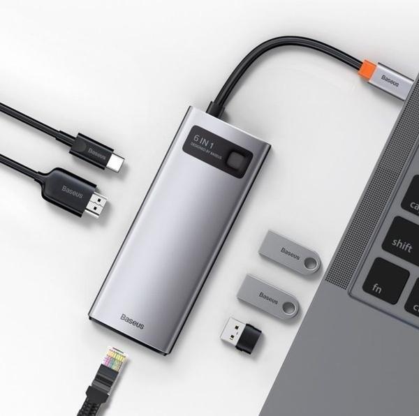 Actual product image Baseus Metal Gelam Series (USB-C, 8 Ports)