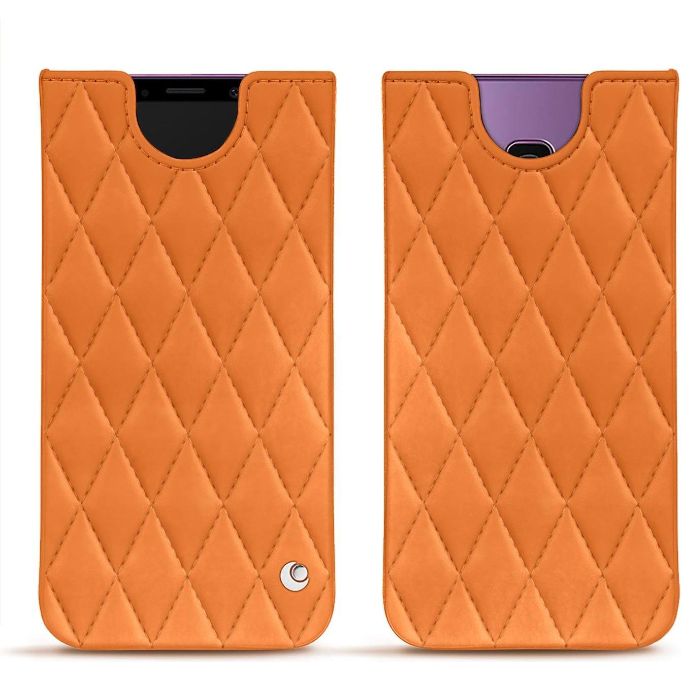 Noreve Lederschutzhülle (Samsung Galaxy S9+), Smartphone Hülle, Orange