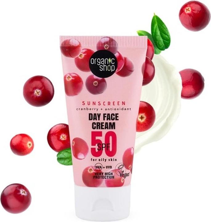 Actual product image Organic Shop Sunscreen Day Face Cream 50 SPF for Oily Skin 50ml (Suntan cream, SPF 50, 50 ml)