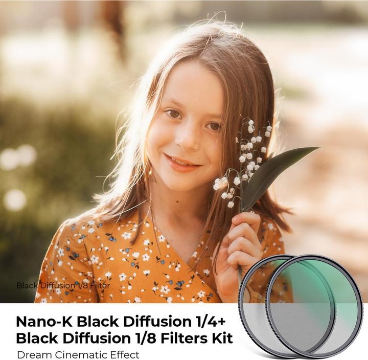 Produktbild K&F Concept 1/4+1/8 Black Mist Filter Set Nano K 77mm (KF-1716V1) (77 mm, Black Mist Filter)