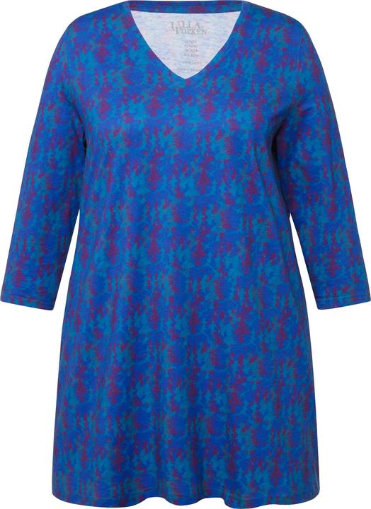Produktbild Ulla Popken Longshirt, Batikmuster, A-Linie, V-Ausschnitt, 3/4-Arm (46, 48)
