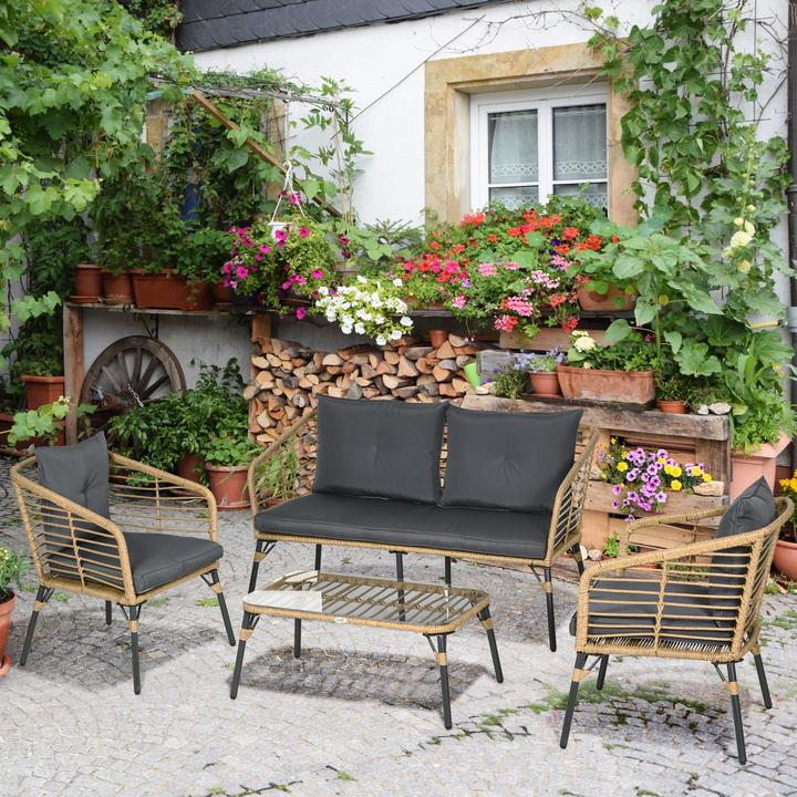 Actual product image Outsunny Garden furniture set with seat cushion