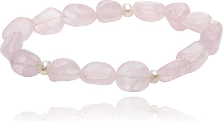 Produktbild Leyda Rosenquarz & Perlen Armband (18 cm, Farbstein)