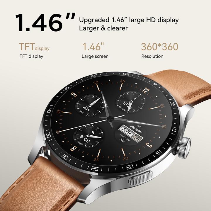 Actual product image Joyroom Classic Series JR-FC2 Pro Smart Watch (Answer/Make Call)-Moonlight Silver (48 mm)