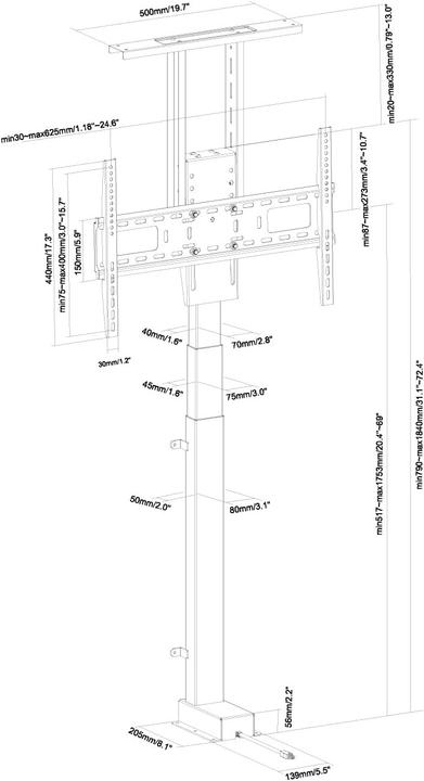 Actual product image myWall HP63-2L (80", 60 kg)