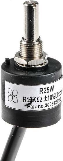 RS PRO Rotary potentiometer 10kOhm 1W ±10 % Linear 25.4mm